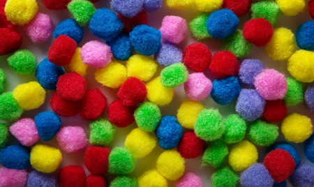 small kids craft pom poms background imageの写真素材