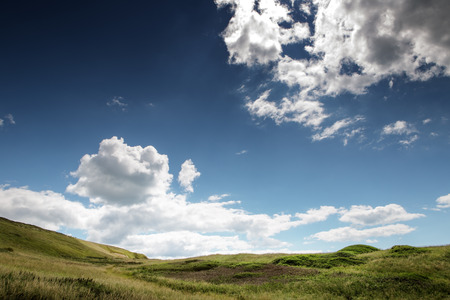 landscape shot taken in dorset england on a sunny dayの写真素材