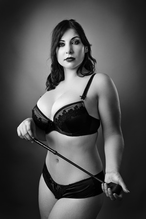 sexy woman in underwear shot in the studioの写真素材