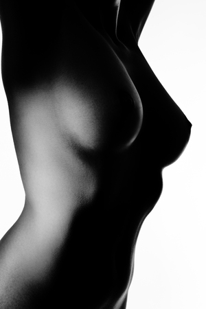 abstract black and white nude womanの写真素材