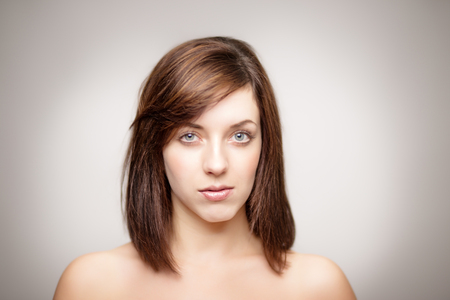 portrait of young woman shot in the studioの写真素材