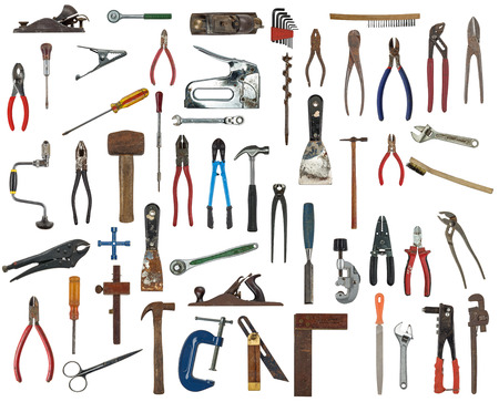 work tools you may find in a toolboxの写真素材