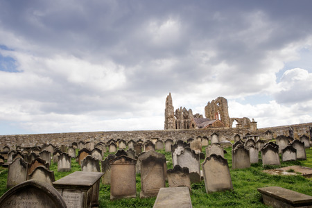 Haunting remains of Whitby in North Yorkshireの写真素材