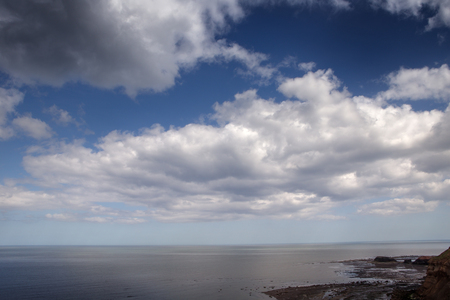 coastline along the yorkshire coast in great britanの写真素材