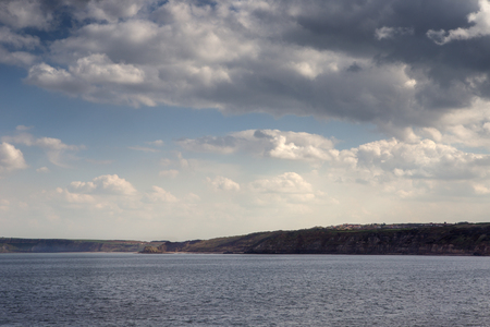 coastline along the yorkshire coast in great britanの写真素材