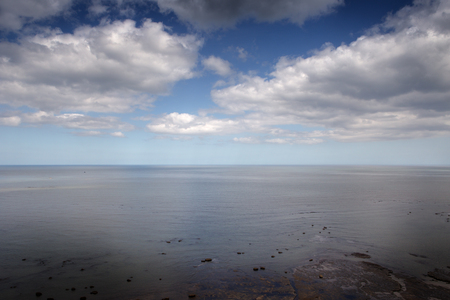 coastline along the yorkshire coast in great britanの写真素材