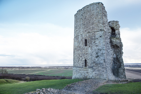 landscape shot of hadleigh castle in essexの写真素材