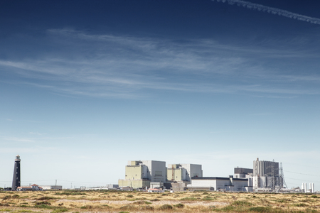 landscape image along the dungeness romney marsh coastlineのeditorial素材