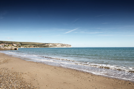 swanage seascape image looking out to seaの写真素材