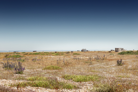 landscape image along the dungeness romney marsh coastlineの写真素材