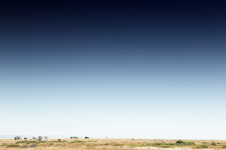 landscape image along the dungeness romney marsh coastlineの写真素材