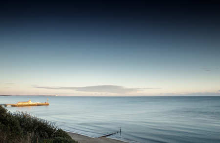 seascape image along the coastline along Bournemouthの写真素材