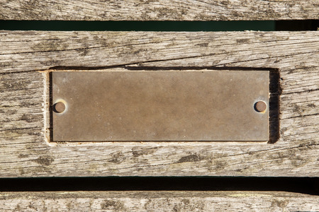 blank plaque on swanage pierの写真素材