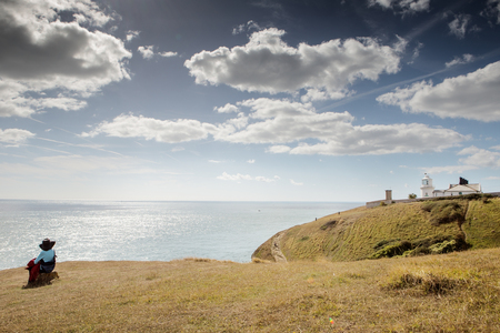 landscape image along the coastline of Anvil Pointの写真素材