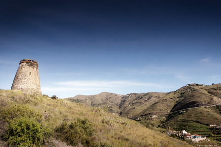 torre del diablo almunecar watchtower built as a reinforcement of the coastal defenses know as The Diablo Watchtower, Tower of the Devil.の写真素材