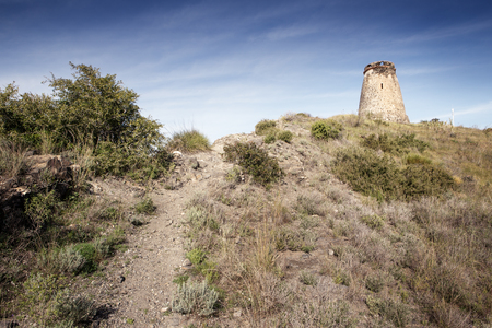 torre del diablo almunecar watchtower built as a reinforcement of the coastal defenses know as The Diablo Watchtower, Tower of the Devil.の写真素材