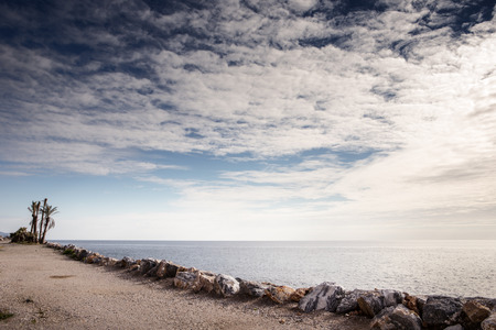 pathway along the beach of almunecar spainの写真素材