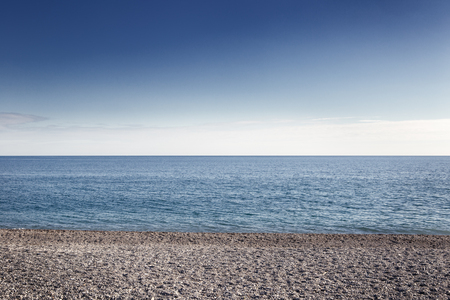 landscape image of beachm sea and sky in almunecar the Costa Tropical of spainの写真素材