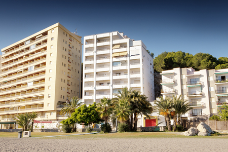 buildings in almunecar town on the spains south coast.のeditorial素材