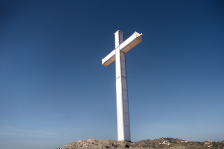 A large cross of  Penones del Santo in costa de tropical Almunecar spainの写真素材