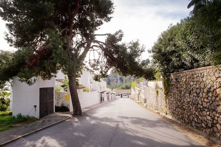 buildings a long a street in almunecar spainの写真素材