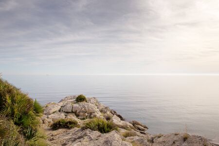 seascape image of sea and clouds in spainの写真素材