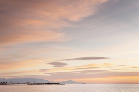 sunrise over the sea in benalmadenaの写真素材