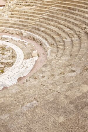 detail shot of the  roman theatre seats in  the city of malaga spainの写真素材