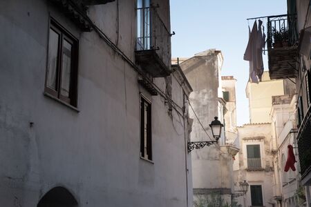 building and architecture in the town of amalfi in italyの写真素材