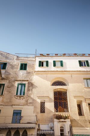 building and architecture in the town of amalfi in italyの写真素材