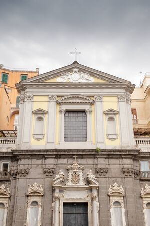 architecture and side street of naples in italy の写真素材