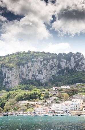 bay in sorrento in italyの写真素材