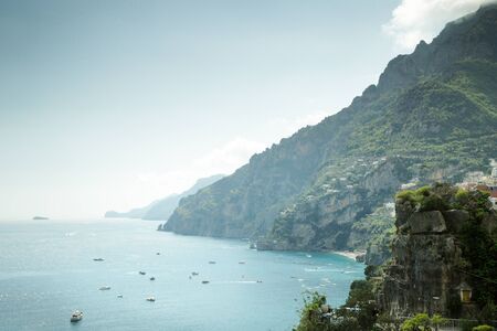 coastline alone the amalfi coast in italyの写真素材