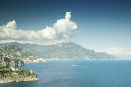 coastline alone the amalfi coast in italyの写真素材