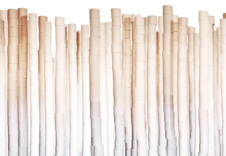background of toilet roll all stacked up to make a wallの写真素材