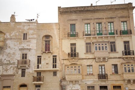 building and architecture of  the side streets of Valletta the capital city of malta