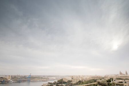 landscape view of a cityscape malta of all the high rise buildings