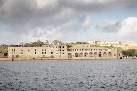 architecture arches on Lazzaretto of Manoel Island a former quarantine facility and hospitalの写真素材