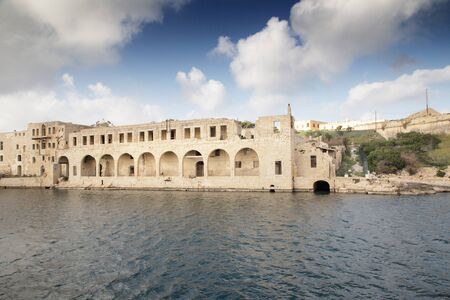 architecture arches on Lazzaretto of Manoel Island a former quarantine facility and hospitalの写真素材
