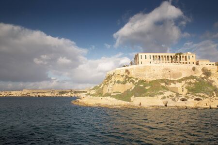 seascape of villa bighi the Mediterranean Island of Maltaの写真素材