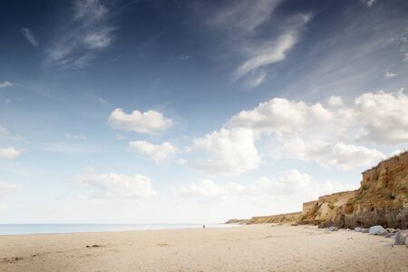 seascape image of Happisburgh sandy beach in Norfolks North Sea coast の写真素材