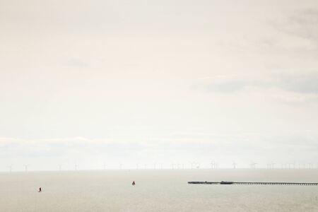 seascape image of wind farm of the essex coast line