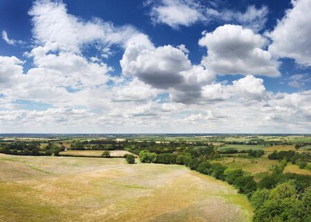 aerial view of the essex countryside near little baddow in esses englandの写真素材