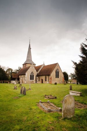 landscape image of the Parish All Saints church in Terling essex englandの写真素材