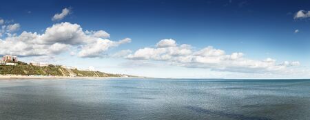 panoramic landscape images of bournemouth seafront taken from the pierの写真素材