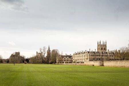 park and play area of Merton College. Oxford University, Oxford, Englandの写真素材