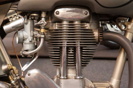 close up detail image of motorbike engine