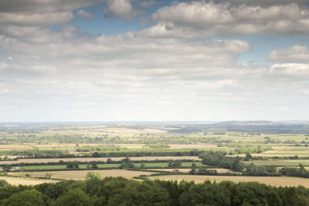 landscape image from the view point on Burton Dassett Hills country park in Warwickshire Englandの写真素材