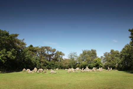 landscape image of the kings men part of the rollright stone in the Oxfordshire Warwickshire border in Englandの写真素材
