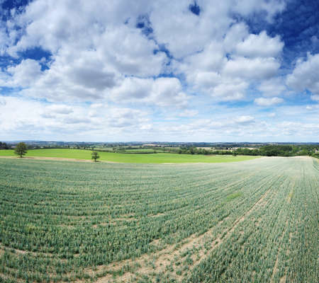 aerial view of farmland in the oxfordshire countryside in englandの写真素材